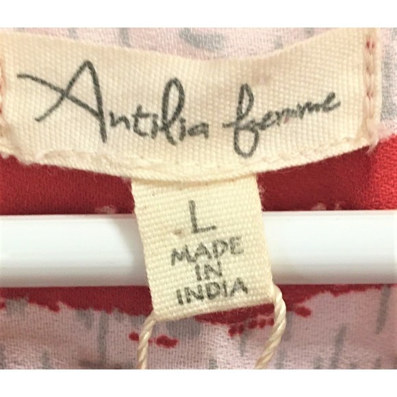 Antilia Femme Red and White Striped Top Women's Large - Picture 4 of 10